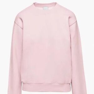 Aritzia Cozy Fleece Perfect Crew in Dusty Pink